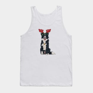 Border Collie Pet Christmas Dog Lover Owners Collie Mom Tank Top